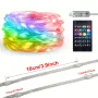 16.4フィート/32.8フィート/65.6フィートのiDeal LEDカラフルUSB LED装飾ストリングライト、アプリコントロールBluetoothリモコン付き、IP66防水、ホリデールームデコレーション用