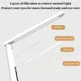 Luminária de mesa LED USB com controle de toque regulável, calendário, temperatura, relógio, luz noturna, luminária de mesa dobrável para estudo, lâmpada de leitura