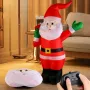 D020 2.4G RC Car Santa Claus Merry Christmas Electric Remote Control One Key Inflatable Sound Music 360° Turning Rechargeable Vehicles Models Toys