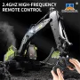 HuiNa Toys 1661 RTR 1/18 2.4G 13CH RC Excavator Alloy Bucket Engineering LED Light Spray 680° Rotation Remote Control Vehicles Models