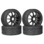 4PCS Eight-Character Pattern Racing Road Wheel Tire Spare Parts for ARRMA 1/7 Firebird FELONY Mustang GT Flat Race RC Car Vehicle Models Accessories