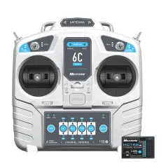 Microzone MC6C Mini 2.4GHz 6CH Remote Kontwolè ak MC6RE-V2 / MC7RB-V2 Reseptè pou RC Avyon Fiks zèl FPV Racer Drone