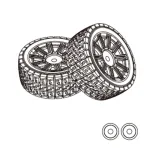 2PCS MJX 1/14 14303 RC Car Original Parts 1415A2 14303 Rubber Tires 1415B2 14302 TPR Tires