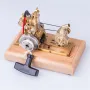 OKMO M16C Air-cooled Single Cylinder 4-strokes Mini Vertical Gasoline Speed-controlled IC Engine Model with Water Vane Pump Science Discovery Education Desktop Decorations Collection Toys