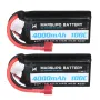 MARSLIPO 7.4V 4000mAh 100C 2S Lipo Battery T Plug for RC Car