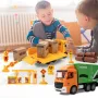 HJ Models 689-847A 1/20 27MHZ/49MHZ 6CH 2-IN-1 RC Car Cargo Truck Container Van Vehicles Engineering LED Lighting Sound RTR Remote Control Toys