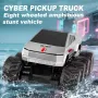 JJRC Q218 RTR 1/18 2.4G RC Car Eight Wheels Waterproof Amphibious 360° Rotation Cyber Pickup Off-Road Truck Stunt Vehicles Models Water Land Toys