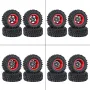 4PCS Upgraded Tires Carbon Fiber Wheel Rims for FMS SCX24 TRX4M 1/18 RC Cars Vehicles Models Spare Parts Accessories