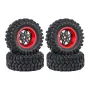 4PCS Upgraded Tires Carbon Fiber Wheel Rims for FMS SCX24 TRX4M 1/18 RC Cars Vehicles Models Spare Parts Accessories