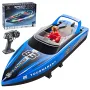 HXJRC HJ821 2.4G RC Boat Capsized Reset High Speed LED Light Speedboat Waterproof Dual Motors Electric Racing Vehicles Models Lakes Pools Remote Control Toys