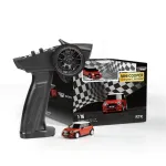 Turbo Racing RTR 1/76 2.4G RWD Drift RC Car for BMW Licensed Mini Cooper F56 3 Door Hatch Sports Racing LED Lights Full Proportional Vehicles Model Kids Children Toys
