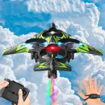 TU 160 Fighter 2.4G One Key Spray Gravity Sensor EPP FPV RC Drone Airplane Quadcopter Glider RTF With LED Lights for Beginners
