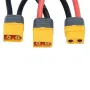 Amass XT60 Series Battery Pack Connector Adapter Cable 1 Female to 2 Male 12AWG 10CM for RC Lipo Battery