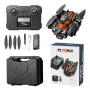 XKJ K12 MAX Three Camera WiFi FPV with LCD Screen Controller Servo Gimbal 360° Obstacle Avoidance Brushless Foldable RC Drone Quadcopter RTF