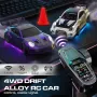 Hstar D43-01 RTR 1/43 2.4G 4WD Drift RC Car Gyro Mini Full Proportional Alloy Body Shell LED Light Remote Control High-Speed Motor On-Road Racing Vehicle Model Boys Gifts Toys