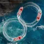 HXJRC HJ820 2.4G RC Boat Capsized Reset High Speed LED Light Speedboat Waterproof 25km/h Electric Racing Vehicles Models Lakes Pools Remote Control Toys