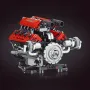 660PCS K96203 MOC Motorized Ferrari488 V8 Engine Model Technical Building Block Brick Assembly Kit with LED Lights Rechargeable APP Controlled Science Education Discovery Toys Christmas Gift Gifts