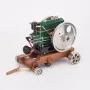 OKMO 1/8 3.6CC Mini Vintage Single Cylinder Four-Stroke Gasoline Engine Model 1140 w/ Trailer Version Science Discovery Toys