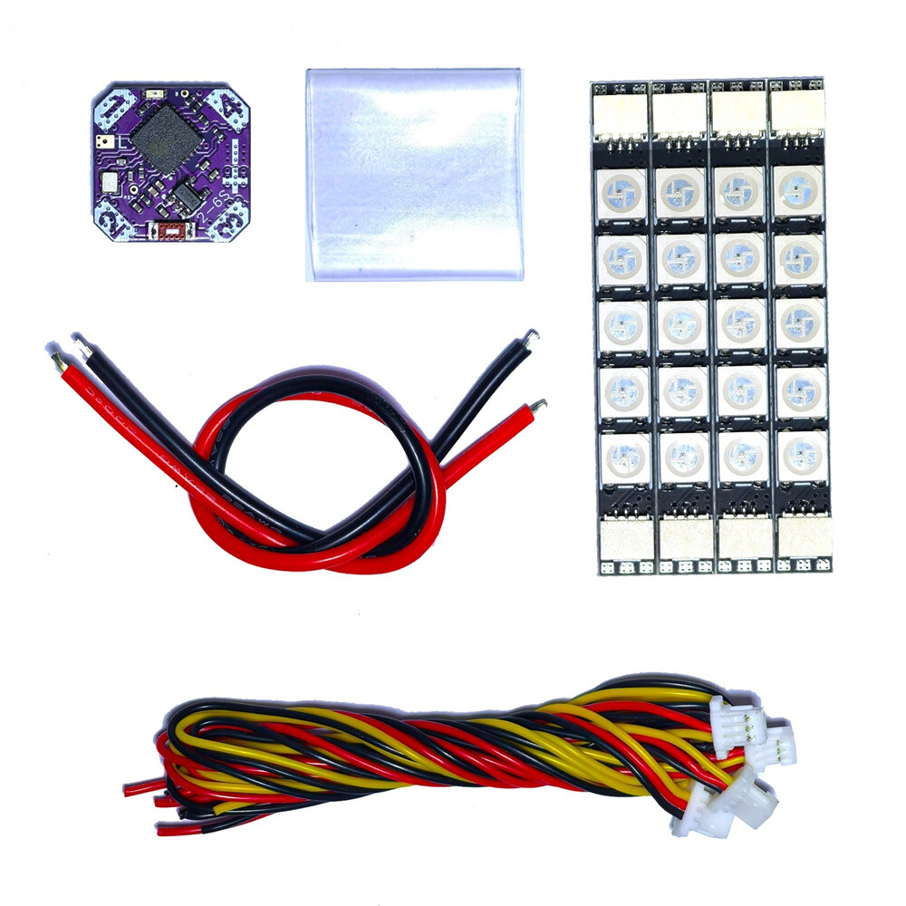 OrangeFPV Mini2 RGB LED Controller + 4LED Light Strip Set