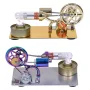K211 Hot Air Stirling Engine Model Electricity Generator with Colorful LED Physics Experiment Science Education Toys