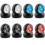 4PCS Drift Tires Wheels Metal Rims for Wltoys 284131 284161 284010 K989 K969 P939 284131 MINI-Q 1/28 RC Car Vehicles Model Parts B Versions