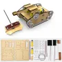 Wooden Remote Control Tank Assembly Kit DIY Set Children's Science Discovery Experiment Tools Toys