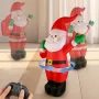 D020 2.4G RC Car Santa Claus Merry Christmas Electric Remote Control One Key Inflatable Sound Music 360° Turning Rechargeable Vehicles Models Toys