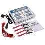 Chargeur d'équilibrage EV-Peak CQ3 100 W x 4 10 A 1-6 S avec carte adaptateur pour batterie LiPo LiFe NiMH NiCd
