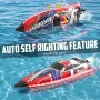 Volantexrc 797-6 SR40 2.4G 35mph RTR Brushless RC Boat Waterproof Auto Self Righting Reverse LED Light Water Cooling System Full Proportional High Speed Remote Control Ship Vehicles Models Toys