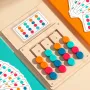 Montessori Cognitive Learning Toy for Kids Wooden Color Shape Toy Early Brain Stimulation Logical Enlightenment Hand-eye Coordination Thinking Educational Toy