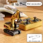 Z6750/Z6752/Z6753 RTR 1/64 2.4G Mini RC Car Alloy Forklift Excavator Dump Truck Support App Remote Controlled LED Light Sound Engineering Vehicle Two Speed Desktop Toys Model Collection Gift For Boys