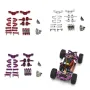 Upgraded Metal Parts Set Steering Cup Rear Wheel Seat Suspension Arm Upper Linkage Rod Shock Absorber for Wltoys 284131 284010 284161 K989 K969 1/28 RC Cars Vehicles Models Accessories