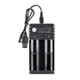 2 Slot 18650 Battery Charger CH2 USB DC 5V 1-2A Input DC 4.2V 1000mA Output for 3.7V Li-ion Battery 10440 14500 16340 16650 18350 18500 26650
