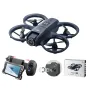ZFR E66 AIR MINI WiFi FPV مع شاشة 4.3 بوصة وكاميرا مزدوجة 180 درجة وتدفق بصري قابل للتعديل كهربائيًا وتحليق تلقائي وتجنب العوائق وحماية دائرية هدايا للأطفال 2.4 جيجا هرتز 4 قنوات 6 محاور تحكم عن بعد RC ألعاب بدون طيار رباعية المراوح RTF
