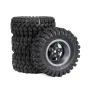 4PCS Upgraded Tires Carbon Fiber Wheel Rims for FMS SCX24 TRX4M 1/18 RC Cars Vehicles Models Spare Parts Accessories