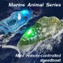 JJRC S21 RTR 2.4G Mini RC Boat Stunt Roll Marine Animal Series Speedboat 360° Rotation LED Lights Vehicles Models Waterproof Toys