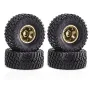 4PCS 1.0 Inch Aluminum Alloy Blade Wheels Gravel Tires Spare Parts for SCX24 FMS24 TRX4M RC Climbing Car Vehicle Models Accessories
