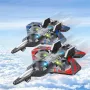 CZ01 2.4G EPP Hover Fighter Glider One-Key Circling 360° Roll 4 Turbofans 4CH LED RC Drone Airplane Quadcopter Stunt Glider RTF