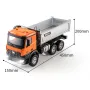 Huina 1598 2.4G 14CH 6WD RC Car Dump Truck RTR Half Alloy Full Proportional Control Simulation Sound and Light Vehicle Model