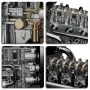 TECHING 1/10 Full Metal Mini L4 4-Cylinder OHV Inline Diesel Engine Model DIT Assembly Kit Excellent STEAM Science Education Discovery Toys Children Gifts