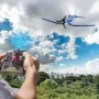Eachine F4U CORSAIR VMF-217 2.4G 4CH Brushless 500mm Wingspan 6-axis Gyro One Key Take off Aerobatic EPP Warbird Glider RC Airplane BNF/RTF for Beginner