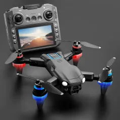 WLRC M9 WiFi FPV с 12,5 см ЖК-экраном контроллер HD двойная камера сервостабилизатор оптический позиционирование потока бесщеточный складной радиоуправляемый дрон квадрокоптер RTF