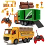 HJ Models 689-847A 1/20 27MHZ/49MHZ 6CH 2-IN-1 RC Car Cargo Truck Container Van Vehicles Engineering LED Lighting Sound RTR Remote Control Toys