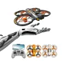 A21 PRO Mechanical Armor Style WiFi FPV with Dual Camera 180° Electrically Adjustable Optical Flow Hover Brushless Circle Fully Enclosed Protection Kids Gifts 2.4G 4CH 6-Axis Remote Control RC Toys Drone Quadcopter RTF
