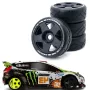 4PCS 1/8 Rally Drift On-Road Tires Wheels 17mm Hex for ARRMA INFRACTION LIMITLESS FELONY F1 ZD RC Car Vehicles Model Parts