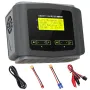 HTRC C6X2 AC 150W DC 240W Dual Channel LCD Screen Lipo Charger RC Balance Discharger for 1~6S LiPo LiFe Lilon 1~15S NiCd NiMH Battery