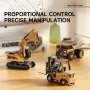 Z6750/Z6752/Z6753 RTR 1/64 2.4G Mini RC Car Alloy Forklift Excavator Dump Truck Support App Remote Controlled LED Light Sound Engineering Vehicle Two Speed Desktop Toys Model Collection Gift For Boys