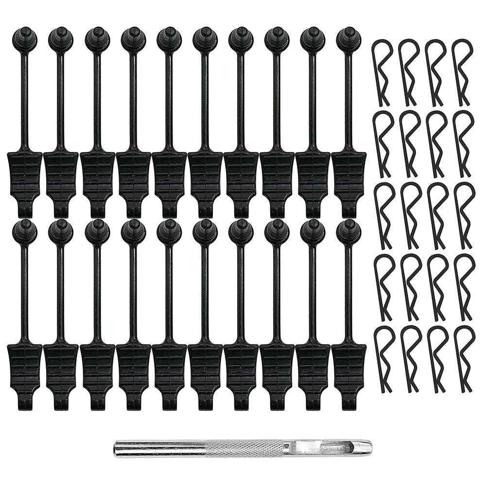 Black Clips Rubber Retainer +Hole Punch