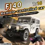 TRASPED HG4-211 RTR 1/16 2.4G 4WD RC Car for TOYOTA FJ40 Land Cruiser Off-Road Truck with Winch LED Light Sound Smoke Simulated Suspension Metal Drive Shaft Spring Wheel Hub Remot Control Vehicles Models Toys