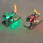 LL-015 γ-Type Mirror-Reflective Thermal Hot Air Stirling Engine Generator Model with LED Bulb Science Discovery Education STEM Toy